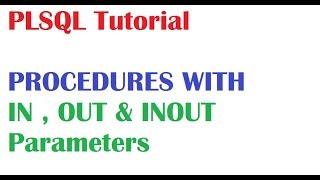 PLSQL Tutorial  3   Oracle PLSQL Procedure with example