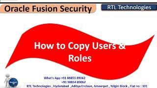 Oracle Fusion Security  Copy Users  Security Console  Fusion Roles  Fusion Users  Training