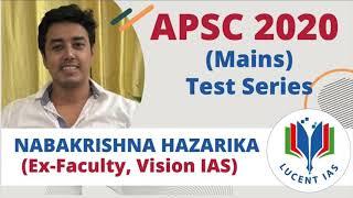 APSC 2020 MAINS TEST SERIES