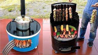 How to make a wood stove - oven from a super beautiful and effective steel drum