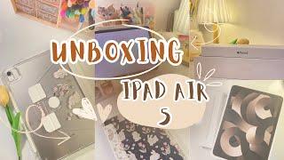 unboxing ipad air 5 • apple pencil • accessories  starlight