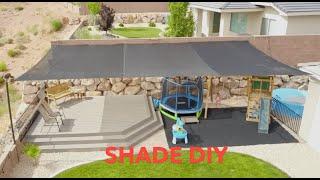 Shade Sail and Mesh Tarp DIY - Cheap and Redneck Approved