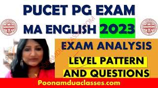 PUCET PG Exam Panjab University MA English Entrance 2023 Question Paper Analysis