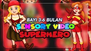 Superhero Dancing - Sensory Video for Baby  Melatih Penglihatan Bayi 3 sampai 6 Bulan