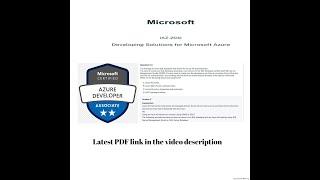 Microsoft Certified Azure Developer Associate AZ-204 -PDF inside