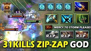 WTF 31KILLS ZIP-ZAP GOD MID Storm Spirit Aghs Scepter IMBA Hole Electric Vortex Delete All DotA 2