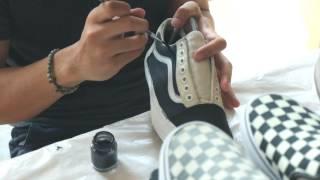 Custom Sneakers Vans Old Skool From All White to All Black With Angelus Paint