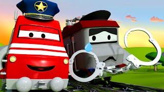Lokomotywa Troy - Pociąg policyjny - Miasto Samochodów  Bajki Dla Dziecia