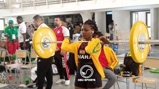 The Moment Winnifred Ntumi won Ghana’s first Gold Medal  in Weightlifting in the African Games