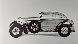 Bentley blue train1930 Как нарисовать машину Бентли 1930 How to draw a car