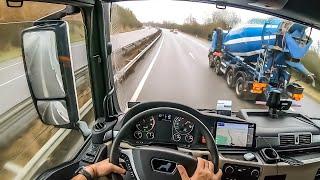 POV truck Driving MAN TGX 470 Crosing Luxembourg 