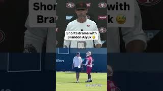 #49ers Kyle Shanahan and Brandon Aiyuk had a moment at practice today due to dress code 