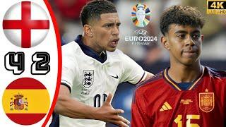 England vs Spain 4-2- All Goals & Highlights - Euro 2024 FINAL