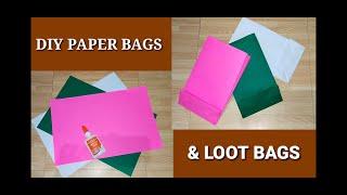 DIY PAPER BAGS  PAPER LOOT BAGS FOR BIRTHDAY PARTY