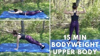 15 Min BODYWEIGHT UPPER BODY Workout - Get Toned Arms At Home