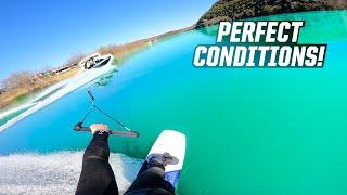WAKEBOARDING IN PERFECT CONDITIONS