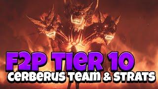 TIER 10 CERBERUS F2P TEAM & GAMEPLAY GET THOSE LEGENDARY SETS Solo Leveling Arise