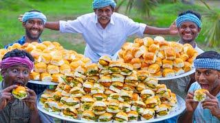 INDIAN BURGER  VADA PAV  Indian Street Food Recipe Making in Village  Rainy Day Cooking