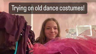 Trying on old dance costumes