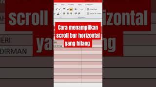 MENAMPILKAN KEMBALI SCROLL BAR HORIZONTAL YANG HILANG DI EXCEL