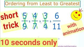 Ordering Fractions From Least to Greatest  How to Arrange Fractions in Ascending Order  Fractions