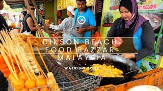 4k Port Dikson street food . local food and snack bazar at the beach