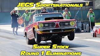 NHRA Super Stock ELIMINATIONS Jegs SportsNationals Round 1 Drag Racing