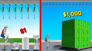 $1 vs $1000 Happy Wheels Levels