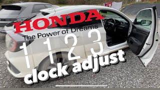How to adjust clock and change time on a Honda #honda #clock #change