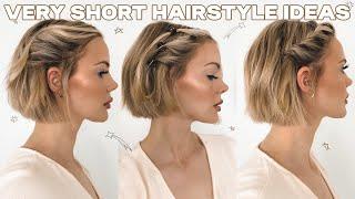 EASY AND QUICK HAIRSTYLES FOR SHORT HAIR updos half updos easy braids and no braid styles