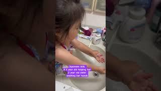 Helpful toddler  because washing hands is very important #japan #filipinojapanesefamily