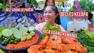 KELILING CARI MENU MUKBANG KEPASAR AKHIRNYA BELI UDANG DI PANTAI MASAK RICA UDANG KEMANGI