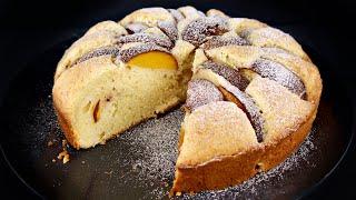 Нежный Пирог с Персиками — Необыкновенно  вкусно — Рецепт пирога за 15 минут