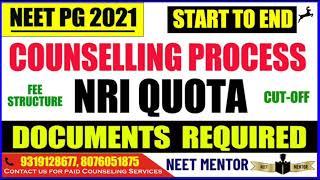 NEET PG 2021  NRI Quota Counselling Process Explained  Documents required Fee Structure  Cut-off