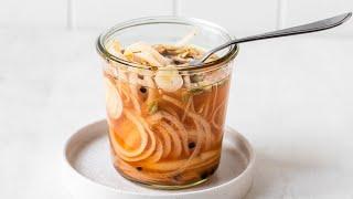 QUICK Pickled White Onions For Sandwiches & Salad