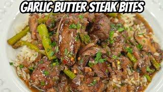 The BEST Garlic Butter Steak Bites Recipe