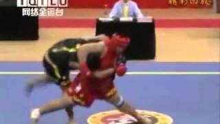 wushu SANDA sanshou - TAKEDOWNS chinese kickboxing