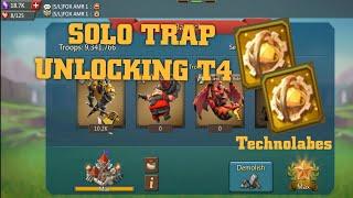 LORDS MOBILE - F2P SOLO TRAP UNLOCKING T4  BUILDING T4 SOLO TRAP