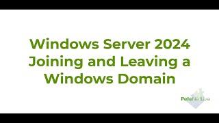 Join Windows Server 2025 to a domain