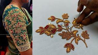 Blouse designs  Zardosi work  #aariembroidery2_0 @shobukevlog