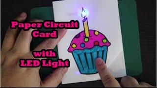 Cupcake Paper Circuit Card with LED Light