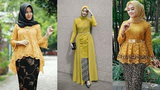 16 IDE KEBAYA BROKAT MODERN WARNA KUNING TERBARU 2020  2021