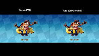 Crash Team Racing Nitro-Fueled Intro 60fps mod vs. 30fps native Comparison Yuzu Emulator