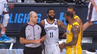 Kyrie Irving wins the challenge and lets LeBron James know about it  Lakers vs Nets