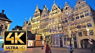 Christmas market - ANTWERP Belgium - 4K 60fps Beautiful Christmas lights 2022