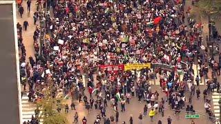 Israeli Palestinian supporters rally and clash for a second day in NYC