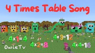 4 Times Table Song  Minecraft Numberblocks Counting Song  Mulitiplication Songs for Kids