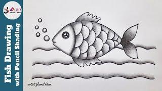 How to draw  Fish with Pencil Shading Easy drawing fish