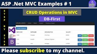 Asp .Net MVC Full CRUD Operation Using Entity Framework DB First  CRUD Operations in MVC