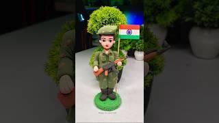 Diy Indian Army Soldier  Making 🪖 Independence day Special  Jai Hind ️ #shorts #short